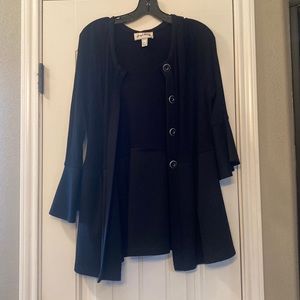 Black bell sleeve cardigan